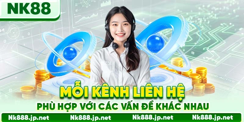 Mỗi kênh liên hệ phù hợp với các vấn đề khác nhau