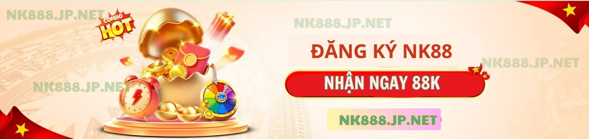 Đăng ký tài khoản NK88 ngay hôm nay để nhận ngay phần quà 88K dành cho thành viên mới.
